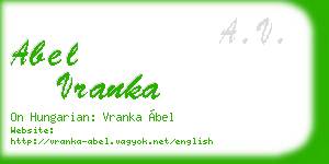 abel vranka business card